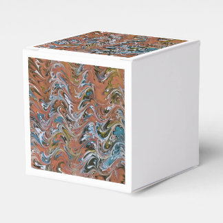 Caja Para Regalos Olas en color rojo y azul de barro acrílico Resume