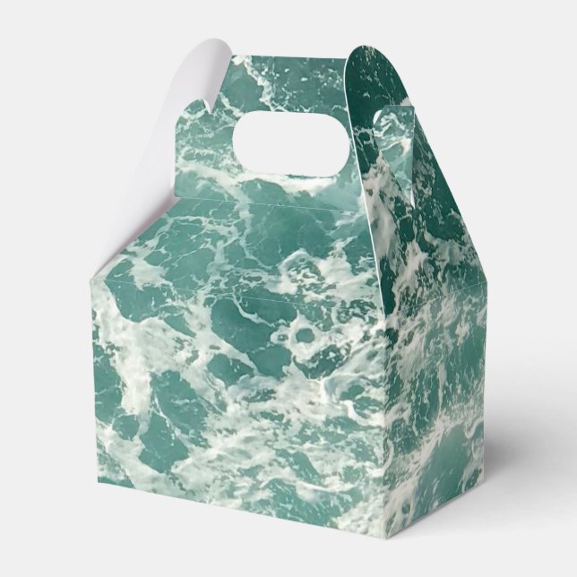 Caja Para Regalos Olas verdes azules del océano (Front Side)