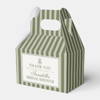 Caja Para Regalos Olive Martini Green Striped Bridal Shower