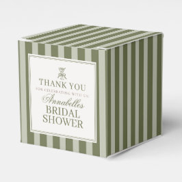 Caja Para Regalos Olive Martini Old Money Striped Bridal Shower