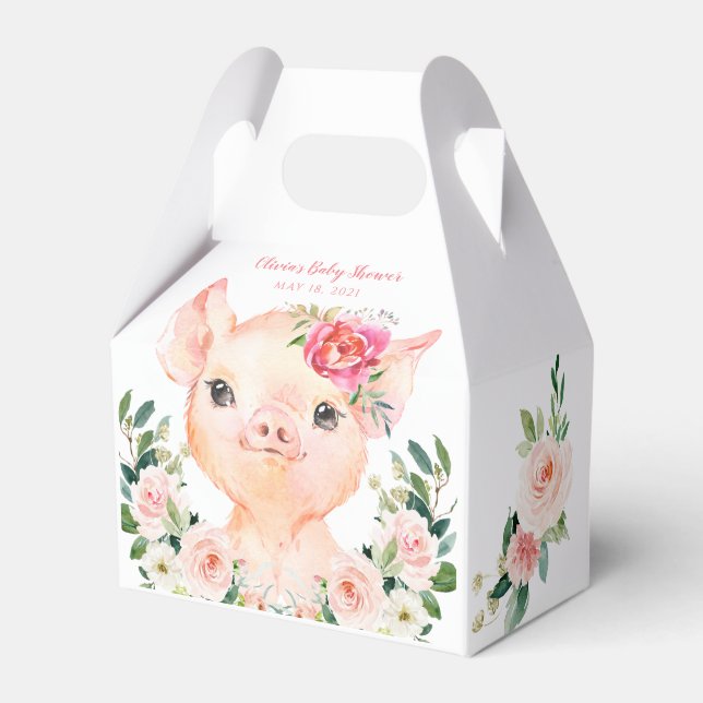 Caja Para Regalos Olivia Pigsley - Pig Baby Shower (Front Side)