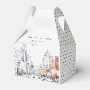 Caja Para Regalos Omaha Nebraska Paisaje Acuarela Boda