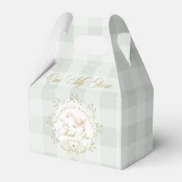 Caja Para Regalos One Silly Goose Green Gingham 1st Birthday