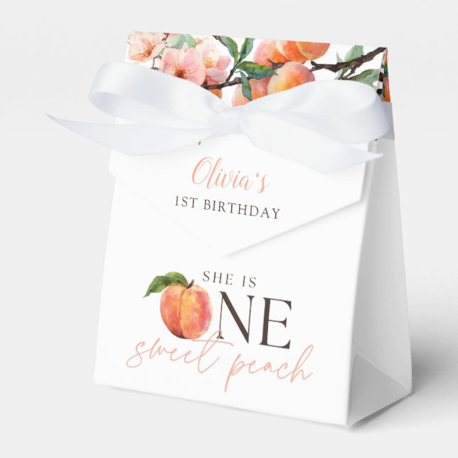 Caja Para Regalos One Sweet Peach 1st Birthday  (Front Side)
