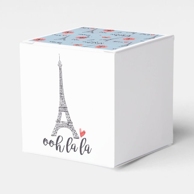Caja Para Regalos Ooh la la Paris Favor Box (Costado Anverso)