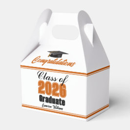 Caja Para Regalos Orange Class of 2026 Custom Graduation Party