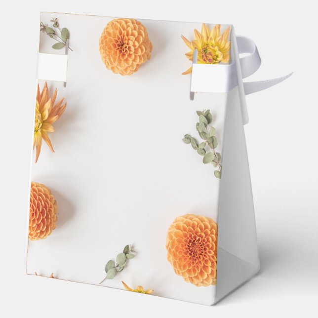 Caja Para Regalos Orange Dahlia Wedding Favor Boxes (Reverso )