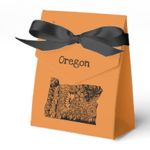 Oregon Naranja Tent Style Favor Box