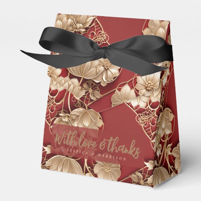 Caja Para Regalos Oriental Art Deco Florals | Custom (Front Side)