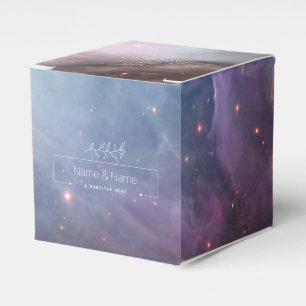 Caja Para Regalos Orígenes retro de color blanco orgánico nebulosa E