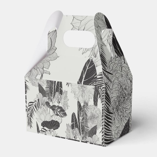 Caja Para Regalos Ornamento con flores tropicales y palmeras. (Front Side)