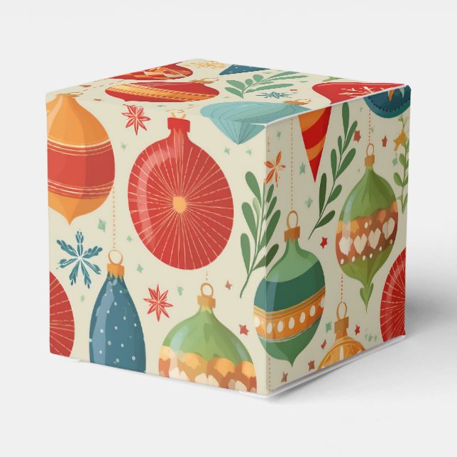 Caja Para Regalos Ornamento de navidad retro (Reverso Costado)