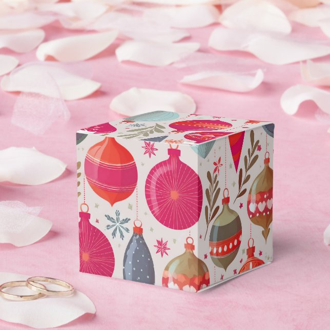 Caja Para Regalos Ornamento de navidad retro (Boda)