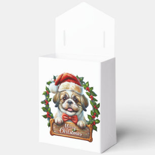 Caja Para Regalos Ornamento navideño de perro lindo - Feliz Navidad"