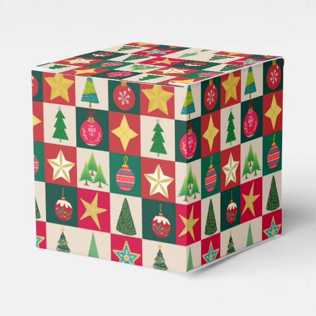 Caja Para Regalos Ornamentos de árboles y plazas de estrellas (Costado Anverso)