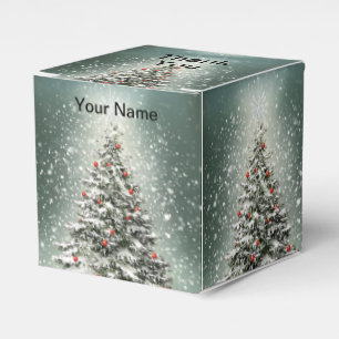Caja Para Regalos Ornamentos de color verde del árbol de Navidad Nie