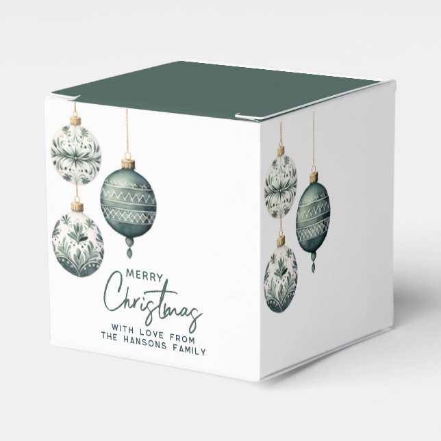 Caja Para Regalos Ornamentos de estilo nórdico moderno Feliz Navidad (Costado Anverso)