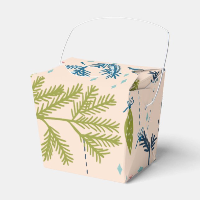 Caja Para Regalos Ornamentos navideños antiguos colgados en árboles (Front Side)