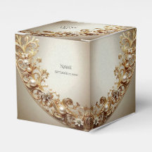 Ornate Gold Flourish Favor Box