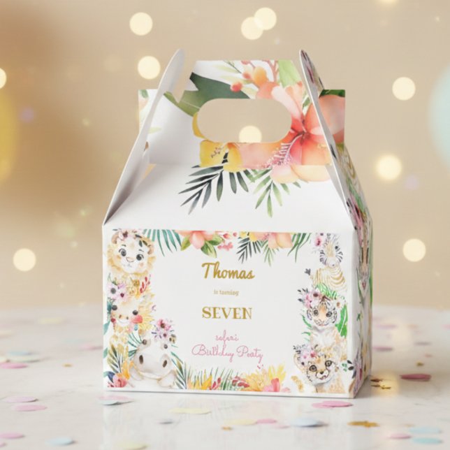 Caja Para Regalos Oro acuático cumpleaños de niños salvajes de safar (Subido por el creador)