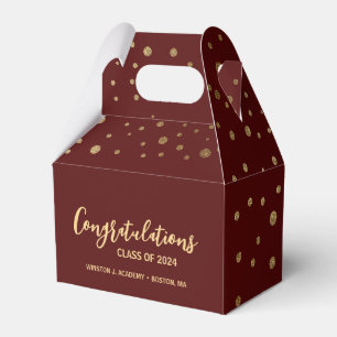 Caja Para Regalos Oro de Borgoña Clase de felicitaciones de grado 20