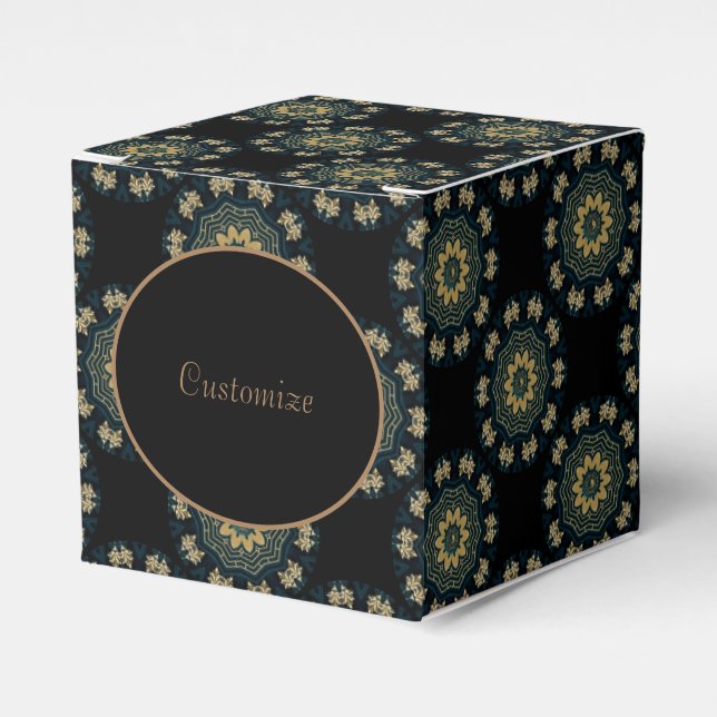 Caja Para Regalos Oro de moda y cubo de estilo asiático verde (Costado Anverso)