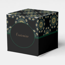 Caja Para Regalos Oro de moda y estilo asiático verde cubo 2