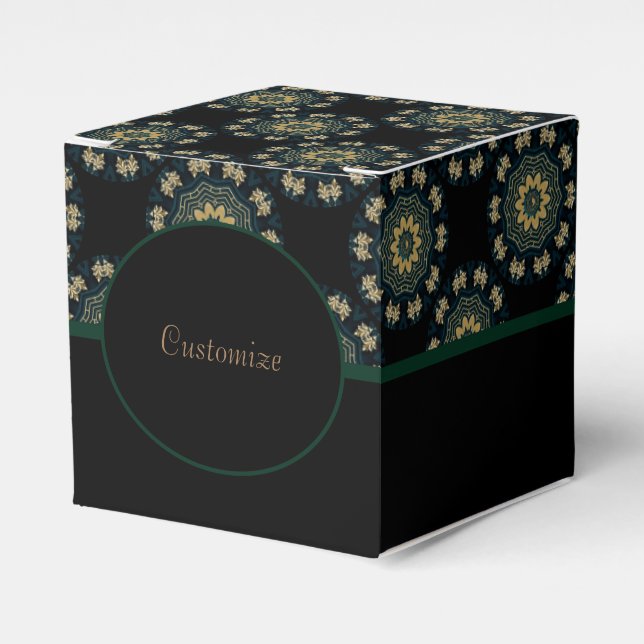 Caja Para Regalos Oro de moda y estilo asiático verde cubo 2 (Costado Anverso)