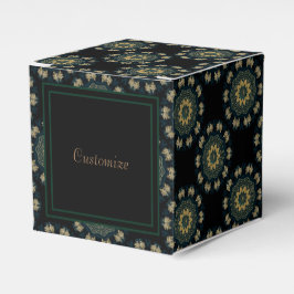 Caja Para Regalos Oro de moda y estilo asiático verde cubo 3