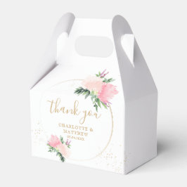 Caja Para Regalos Oro Floral Romántico Gracias Boda