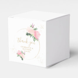 Caja Para Regalos Oro Floral Romántico Gracias Boda