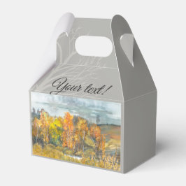 Caja Para Regalos Oro naranja forestal de otoño