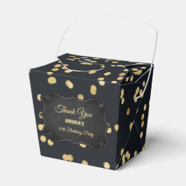 Caja Para Regalos Oro Negro Amarillo Brillo Fiesta 