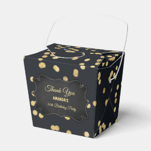 Caja Para Regalos Oro Negro Amarillo Brillo Fiesta