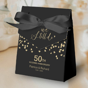 Caja Para Regalos Oro Negro Aún Hacemos Fiesta de Aniversario de Bod