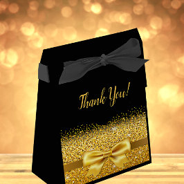 Caja Para Regalos Oro negro elegante Gracias