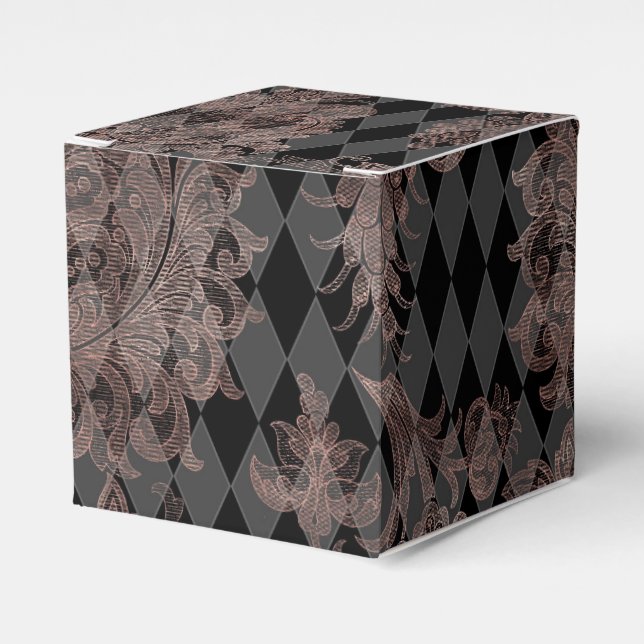 Caja Para Regalos Oro negro y Rosa (Costado Anverso)