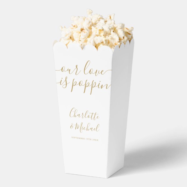 Caja Para Regalos Oro Nuestro Amor Es Poppin Boda Popcorn (apareció)