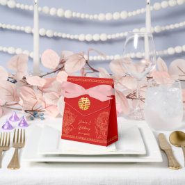 Caja Para Regalos Oro rojo dragón y fénix de boda china