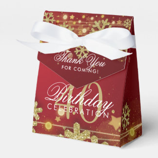 Caja Para Regalos Oro rojo invierno 40 cumpleaños gracias