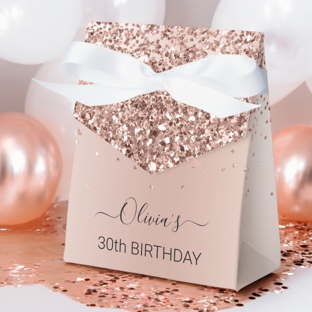 Caja Para Regalos Oro Rosa - Fiesta de cumpleaños de Purpurina Rosad (Subido por el creador)