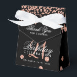 Caja Para Regalos Oro Rosa Gracias Confetti Black 21st Birthday<br><div class="desc">Elegante "Gracias" 21º cumpleaños Rosa Faux Oro Purpurina Confetti Negro diseño.</div>