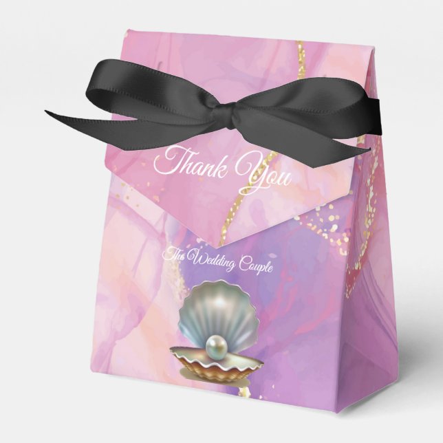 Caja Para Regalos Oro rosa y mármol coincidente (Front Side)