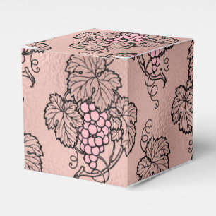 Caja Para Regalos Oro Rosa y Vino Rosado Temático