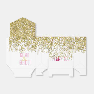 Caja Para Regalos Oro secuencial y acuarela Rosa Gracias