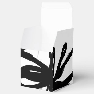 Caja Para Regalos Orquídea en blanco y negro abstracto