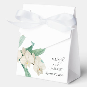 Caja Para Regalos Orquídeas Blancas Acuarela Boda Floral