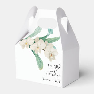 Caja Para Regalos Orquídeas Blancas Acuarela Floral Boda