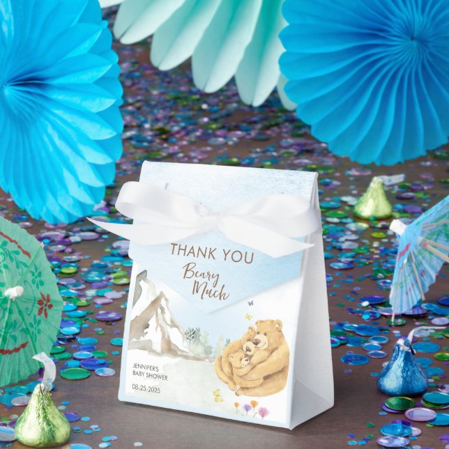 Caja Para Regalos Oso bebé bosque beige rústico (Fiesta)