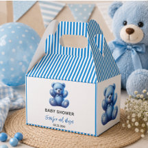 Oso de peluche azul lindo vintage para baby shower